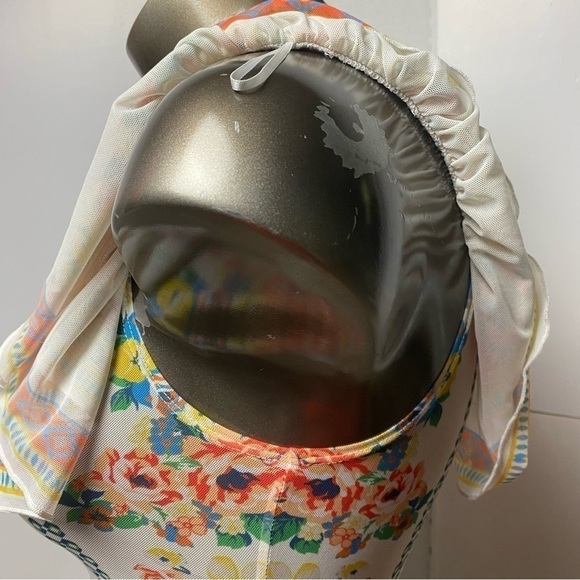 JEALOUS Tomato Floral Mesh Vibes Ruffled Layered Bodysuit Party Festival Large - Picture 5 of 15